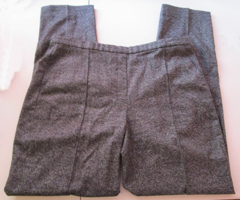 T TAHARI Womens Pants 12 Side Zipper Front Pockets Mom Grandma Gray Corp Norm
